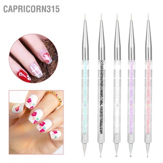 Capricorn315 5PCS Double Heads Crystal Dotting Manicure Tools Painting Dot Pen Nail Art Paint Set