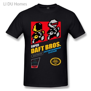 เสื้อยืดโอเวอร์ไซส์ขายดี เสื้อยืดแขนสั้น พิมพ์ลายกราฟิก LIDU Super Daft Bros Pixel Daft Punk แนวคลาสสิก เหมาะกับฤดูร้อน