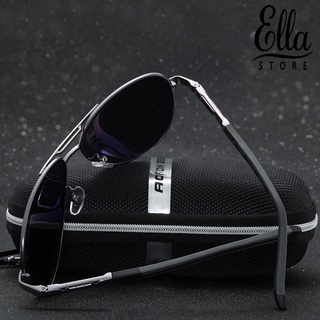 Ellastore123 แว่นตากันแดด เลนส์โพลาไรซ์ ป้องกันรังสียูวี กรอบโลหะ ป้องกันแสงสะท้อน สําหรับผู้ชาย UV400