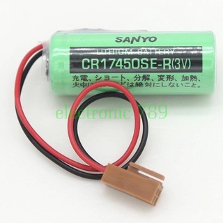 แบตเตอรี่ CR17450SE-R (3V) SANYO (ซันโย) Socket สีน้ำตาล แบตเตอรี่ ลิเธียม Lithium Battery for PLC