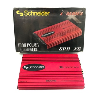 เพาเวอร์แอมป์ติดรถยนต์ดีๆ SCHNEIDER รุ่น SPA-X6 CLASS AB 2CH สีแดง สินค้าเคลียร์สต๊อก ขายตามสภาพ