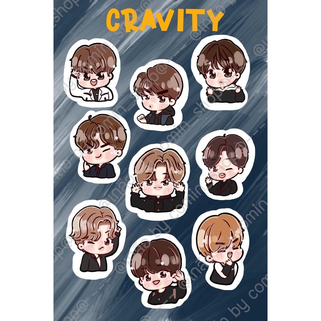 สติ๊กเกอร์ไม่ไดคัท-a6-fanart-cravity-แบบไม่ไดคัท