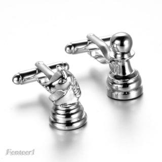 ราคาVintage Silver Chess Design Men\\\'s Shirt Cufflinks Cuff Links Jewelry Gifts