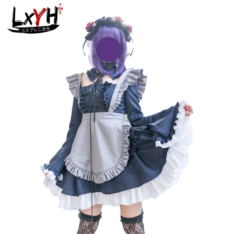 lxyh-coser-king-anime-my-dress-up-darling-kitagawa-marin-แม่บ้าน-cosplay-เสื้อผ้า-ชุดอนิเมะแม่บ้านร้านอาหารแม่บ้าน-ชุดฮัลโลวีน-ชุดคอสเพลย์