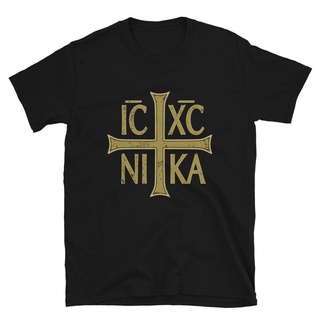 [S-5XL] Icxc NIKA เสื้อยืด ลาย Cross Christogram Orthodox Eastern Christian ใหม่ เสื้อยืด คอกลม แขนสั้น ผ้าฝ้าย แฟชั่นฤด