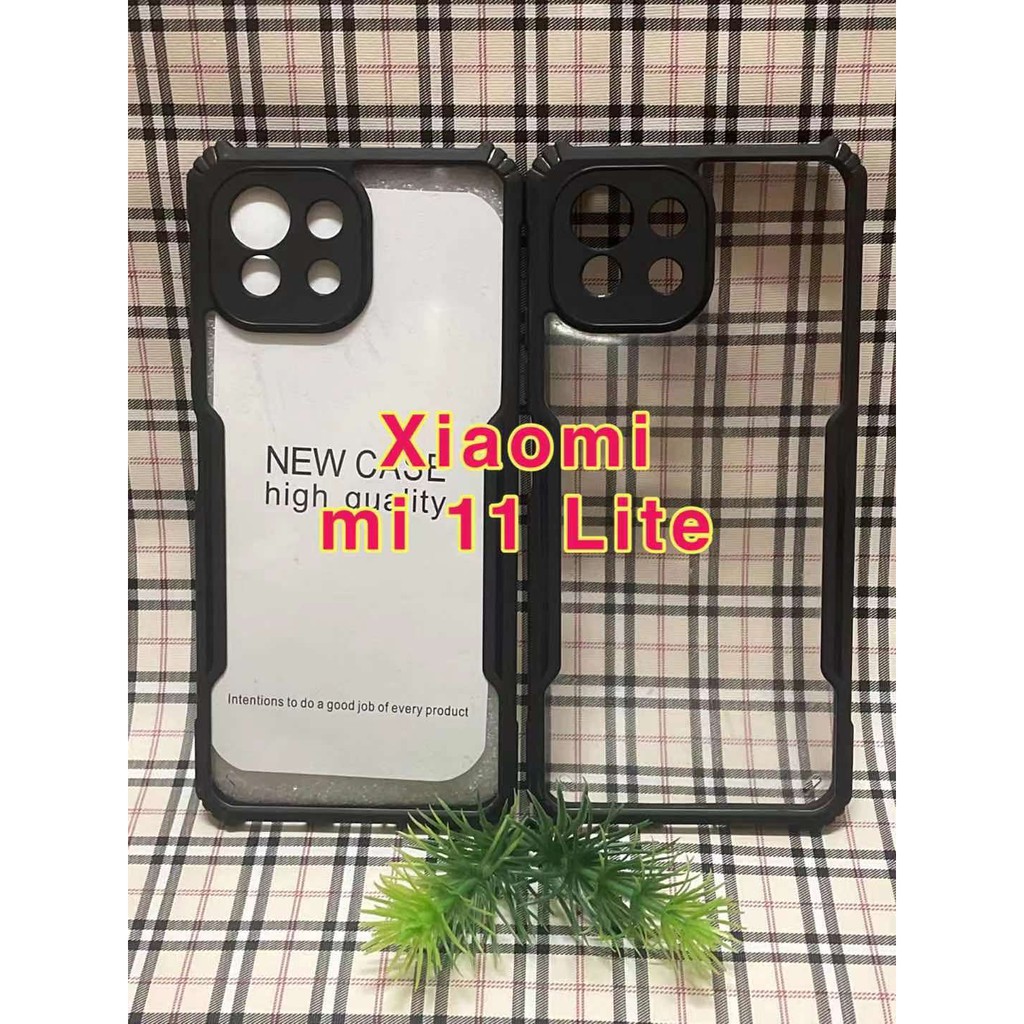 พร้อมส่งในไทย-เคสกันกระแทกขอบสีหลังใสxiaomi-mi11-5g-mi-11lite-redmi9