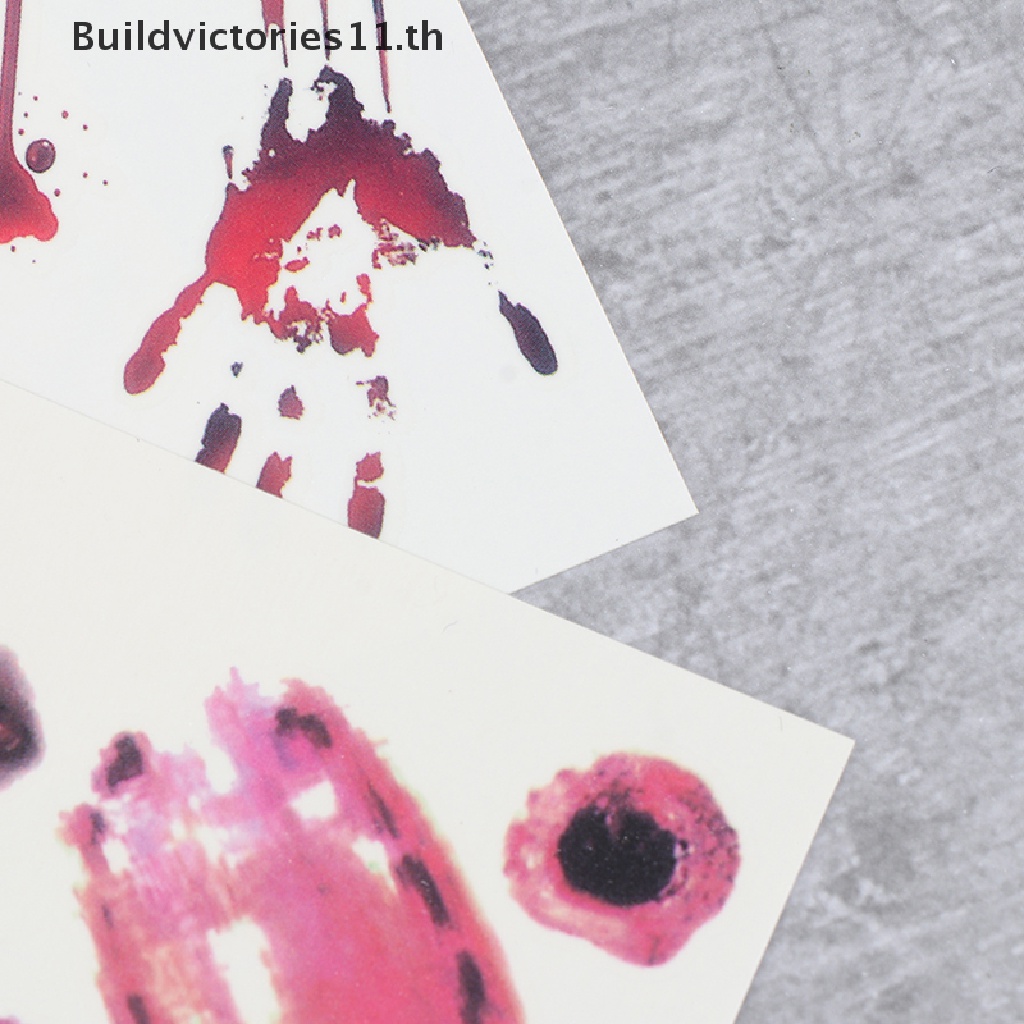 buildvictories11-สติกเกอร์รอยสัก-ลายรอยแผลเป็นจากเลือด-รอยแผลเป็นผีดิบ-สําหรับปาร์ตี้ฮาโลวีน