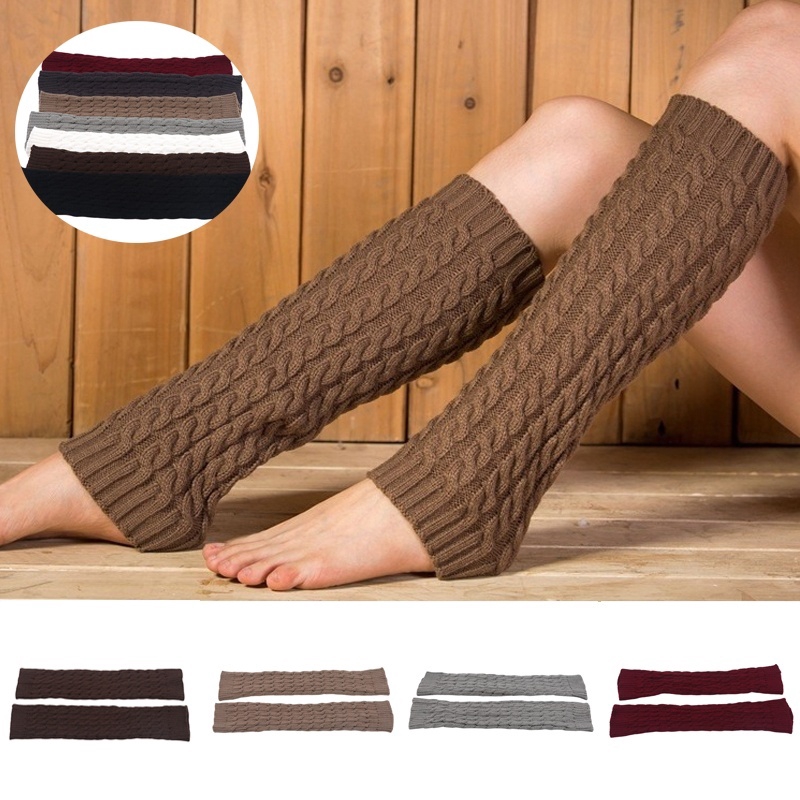 ภาพหน้าปกสินค้าXJWomen Leg Warmer Crochet Knit Boot Cuffs Toppers Socks Wool Foot Cover