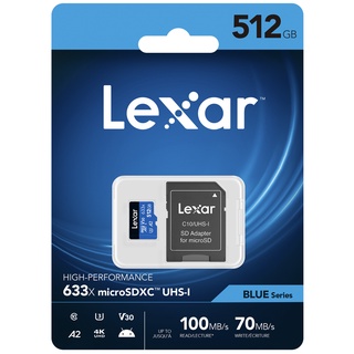 ภาพหน้าปกสินค้าLexar 512GB Micro SDXC 633x with SD Adapter ที่เกี่ยวข้อง