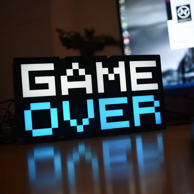 playstation-โคมไฟ-led-รูป-game-over-แบบปรับได้-สําหรับตกแต่งบ้าน