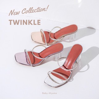 TWINKLE รองเท้าส้นสูง ส้นแก้ว 3 นิ้ว ส้นสูง(5-8cm.)