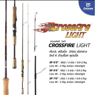 [ใส่โค้ด 61R9EG ลด 150] คันตกปลา สปินนิ่ง ไพโอเนียร์ ครอสไฟท์ คันสปินPioneer CrossFire Light 6.6