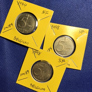 Special Lot No.60375 ปี1994-1998 เบลเยี่ยม 5 FRANCS km 189-BELGIQUE เหรียญสะสม เหรียญต่างประเทศ เหรียญเก่า หายาก ราคาถูก