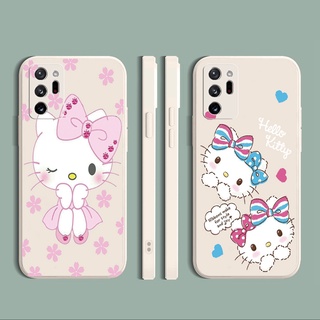 for Samsung Galaxy Note 20 Ultra Note10 A30 A50 A20 A50S A10 Lovely Hellokitty Couple Square Staight Edge Casing Soft Silicone Cover Duable Phone Case