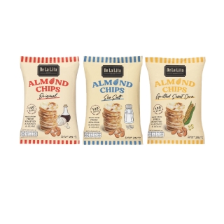[กรอกโค้ด A33RL5AE ลด 30.-] ขนมอบกรอบ อัลมอนด์ชิปส์ ขนมคลีน แคลต่ำ ไม่ทอด De La Lita Almond Chips