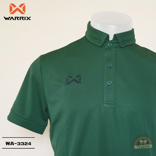 WARRIX เสื้อโปโล รุ่น bubble WA-3324 WA-PLA024 สีเขียวเข้ม GG วาริกซ์ วอริกซ์ ของแท้ 100%