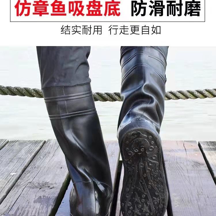 รองเท้าบูทกันฝนผู้ชาย-anti-slip-super-ยาวสวมใส่เข่า-สูง-rain-proof-รองเท้ากันน้ำ-rain-riding-rice-field-จับตกปลารองเท้