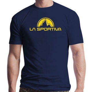 เสื้อสีขาว - ผู้ชาย tshirt oversize ใหม่ La Sportiva คลาสสิกพิมพ์ล้างทําความสะอาดระบายอากาศได้ผ้าฝ้