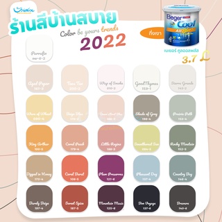 Beger เฉดสี 2022 คูลออลพลัส กึ่งเงา 3.78 ลิตร Cool All Plus ชนิดกึ่งเงา Cool All Plus สีทาบ้าน เช็ดล้างง่าย