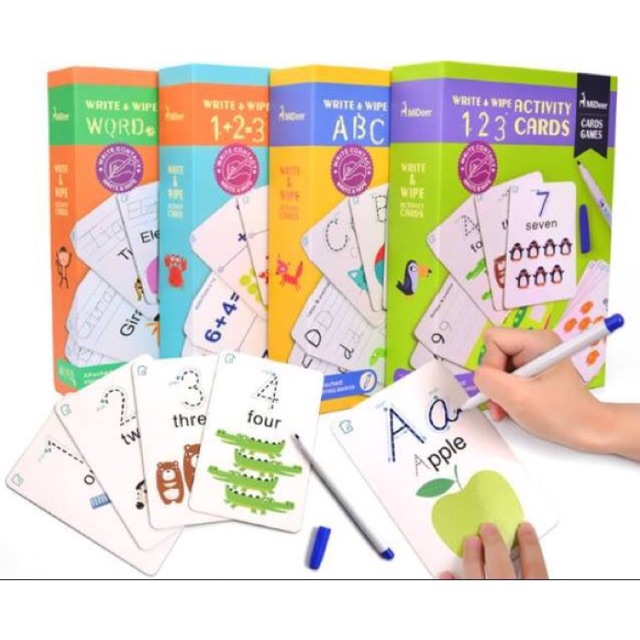 บัตรคำเสริมการเรียนรู้ Wipe& Clean card | Shopee Thailand