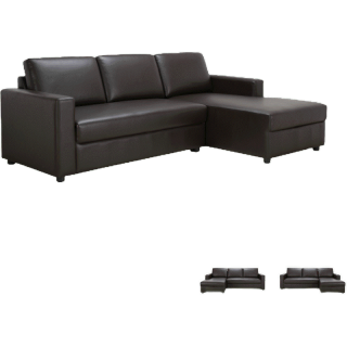 โปรโมชั่น : INDEX LIVING MALL โซฟา PVC L-Shape รุ่นจอร์จ ขนาด 240 ซม. - สีน้ำตาลเข้มเลือกข้างได้