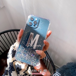 เคสสลักชื่อ เคสเพชร กากเพชร ใส่ชื่อ  ใส่ชื่อได้ i13 pro max s22 ultra a53 v23 reno7 case เคสใส กันกระแทก