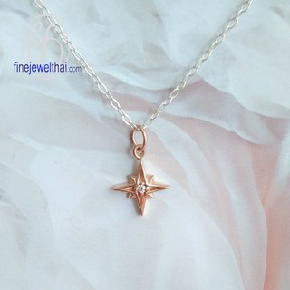 Finejewelthai จี้เงินแท้-จี้เพชร-เงินแท้-Silver-Diamond-Pendant - P1078cz00e-pg