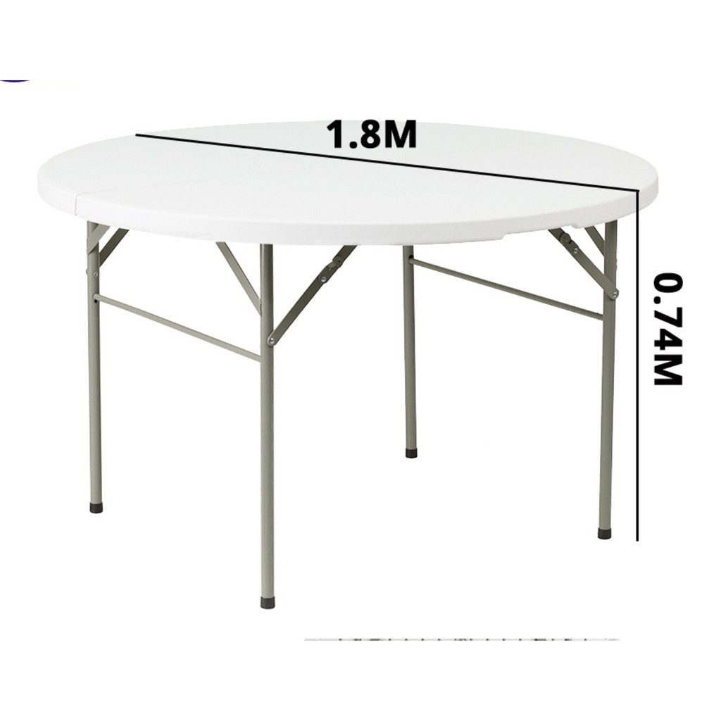 โต๊ะพลาสติคอย่างดี-พับได้-ขนาดเส้นผ่านศูนย์กลาง180cm-โต๊ะจัดงานเลี้ยง-แข็งแรงทนทาน-hh0088