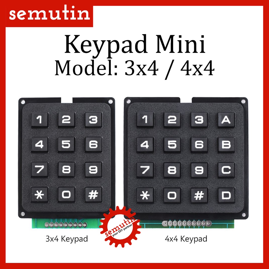 ปุ่มกด Mini 3x4 4x4 / Pertamini Numeric POM Matrix คีย์บอร์ด 16 ปุ่ม ...