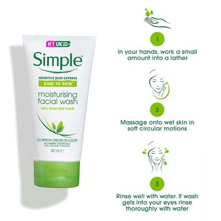 ภาพขนาดย่อของภาพหน้าปกสินค้าซิมเพิล ไคนด์ ทู สกิน Simple Kind to Skinจากสหราชอาณาจักร ช่วยขจัดคราบสิ่งสกปรกและเครื่องสำอางจากผิวไม่มีสารเคมีระคายผิว จากร้าน jiplatashop.cj บน Shopee ภาพที่ 7