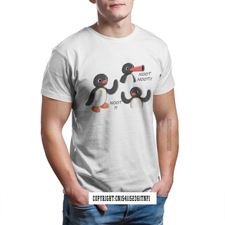 เสื้อแฟชั่นผญ Pingu Noot สีดําเสื้อยืด Noot Noot Homme เสื้อยืดเสื้อยืดบริสุทธิ์พลัสขนาดผู้ชายพิมพ์เสื้อผ้านุ่มสไตล์ถนนท