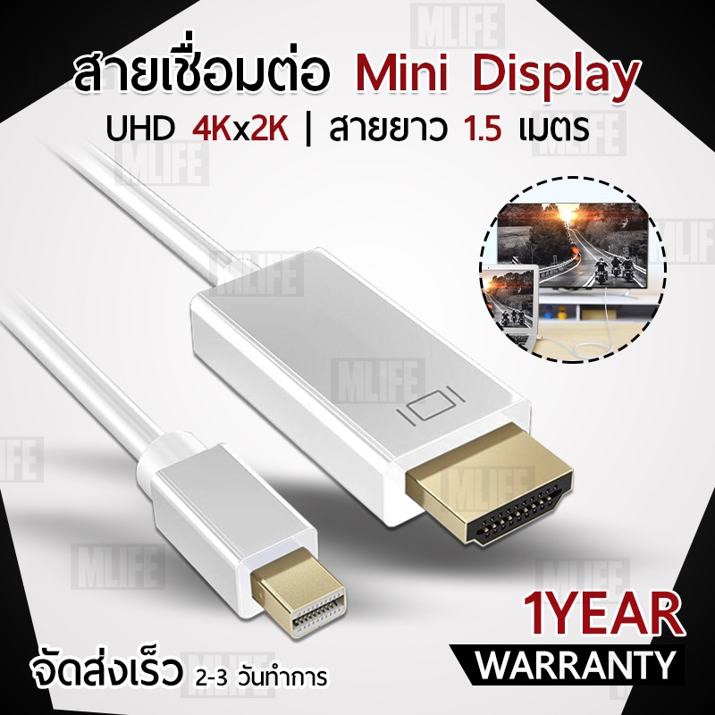 สาย-สัญญาณ-mini-dp-เชื่อมต่อ-อุปกรณ์-โน๊ตบุ๊ค-กับทีวี-converter-mini-display-port