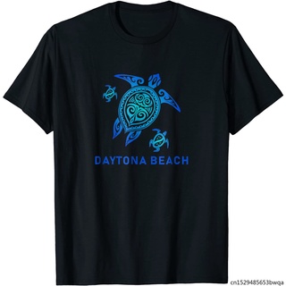 [COD]ขายดี เสื้อยืดลําลอง แขนสั้น พิมพ์ลาย Daytona Beach Florida Sea Blue Tribal Turtle OJfbhp36KFoddo36