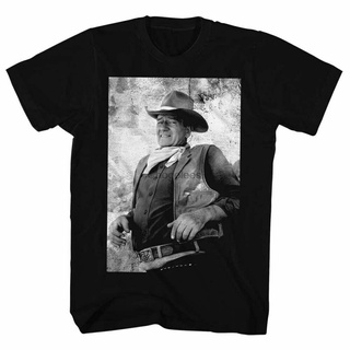 TSHIRTฝ้ายเสื้อยืดผ้าฝ้าย พิมพ์ลาย John Wayne John Wayne American Classics สําหรับผู้ชาย FFcmin49KCkjfk81s-5xl