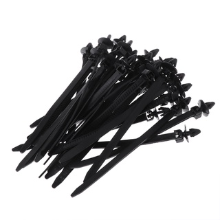 EDB* 30 Pcs Nylon Black Car Auto Cable Strap Push Mount Wire Tie Retainer Clip Clamp