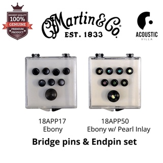 หมุดพิน Martin Guitar Bridge pin &amp; Endpin Set, Ebony ของแท้ USA