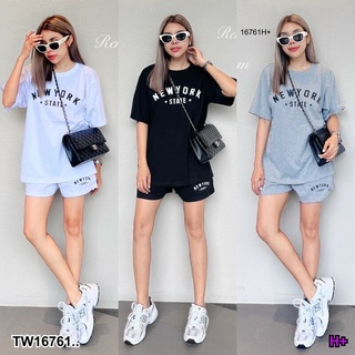 ชุดเซ็ต 2 ชิ้น เสื้อยืดแขนสั้น ทรง Oversize+กางเกงเข้าชุด ชุดแฟชั่นผู้หญิง เสื้อยืดแฟชั่น