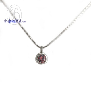 Finejewelthai-จี้โกเมน-โกเมน-จี้เงินแท้-พลอยประจำเดือนเกิด-Garnet-Silver-Pendant-Birthstone-P1054gm00e