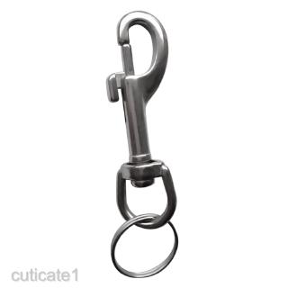 สินค้า [CUTICATE1] Heavy Duty 316 Stainless Steel Bolt Snap Hook Split Keyring Dog Leash Clip