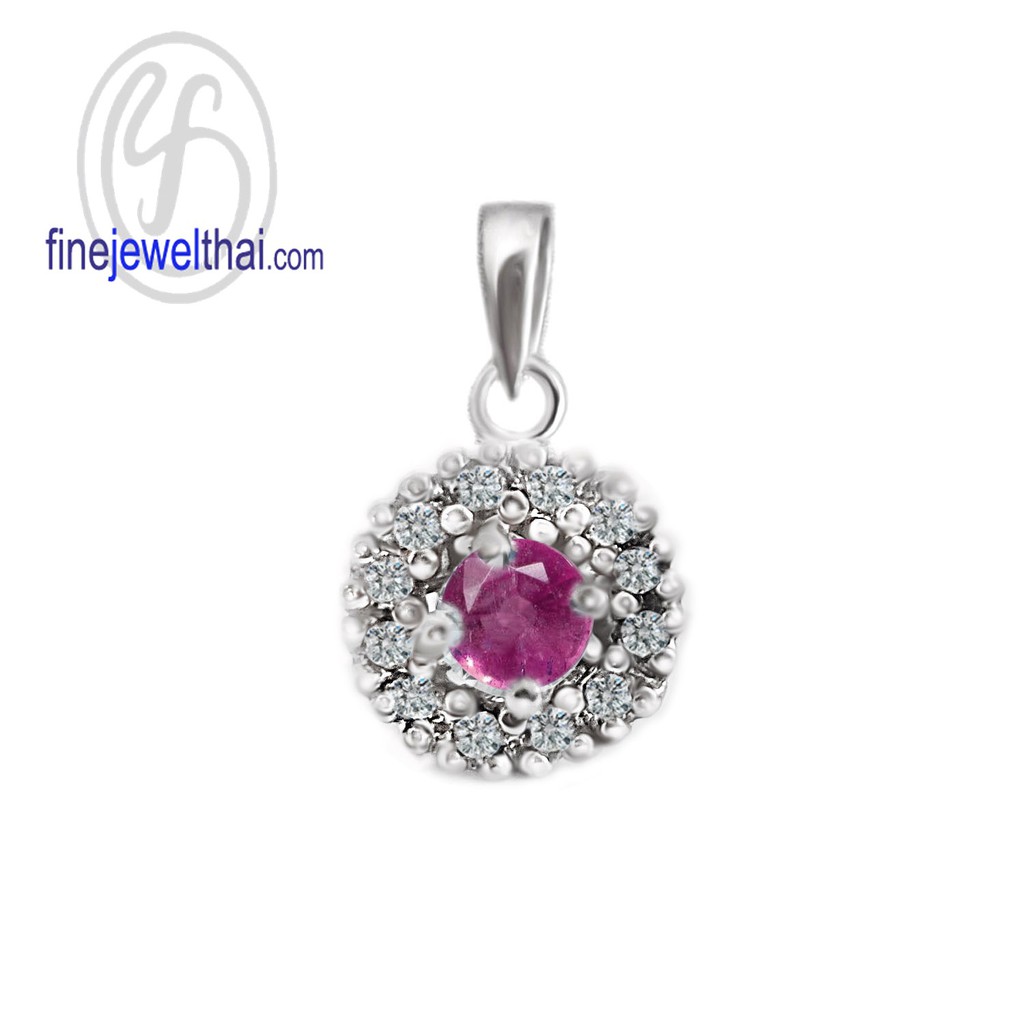 finejewelthai-จี้ทับทิม-ทับทิม-จี้พลอย-พลอยประจำเดือนเกิด-ruby-silver-pendant-birthstone-p1081rb00e