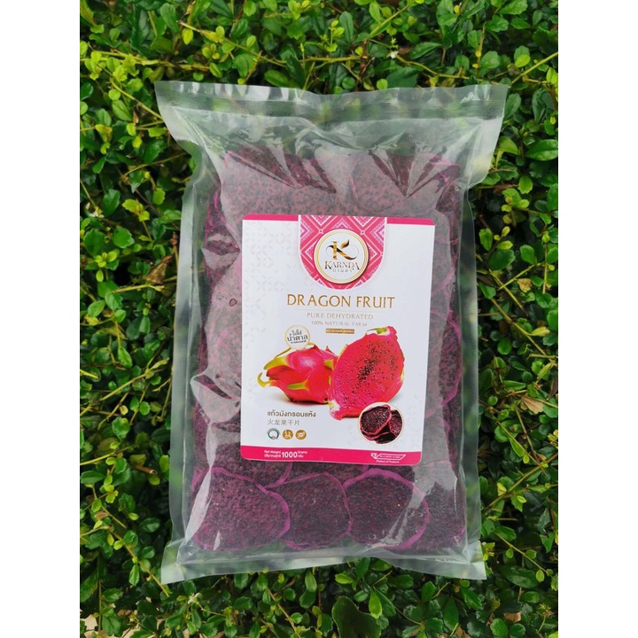แก้วมังกรอบแห้ง, Dehydrated Dragon Fruit สีแดง 1KG. ไร่เกศกานดา