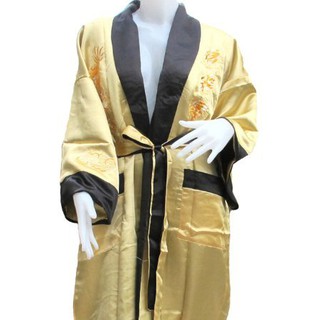 เสื้อคลุมอาบน้ำลายมังกร ใส่ได้ทั้ง 2 ด้าน Dragon Bath robe สีทอง/ดำ