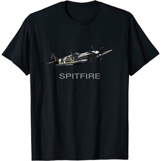 ใหม่ เสื้อยืดลําลอง ผ้าฝ้าย 100% แขนสั้น คอกลม พิมพ์ลาย Spitfire Fighter Aircraft WW2 แฟชั่นคู่รัก สําหรับผู้ชาย และผู้ห