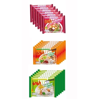 (แพ็ค 6) Mama Instant Flat Noodles มาม่า ก๋วยเตี๋ยวเส้นใหญ่กึ่งสำเร็จรูป 50 กรัม มี 3 รสชาติ