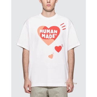 【พร้อมส่ง】เสื้อยืดแขนสั้น พิมพ์ลายตัวอักษร โลโก้ Human Made three Loves สองสี สําหรับผู้ชาย และผู้หญิง