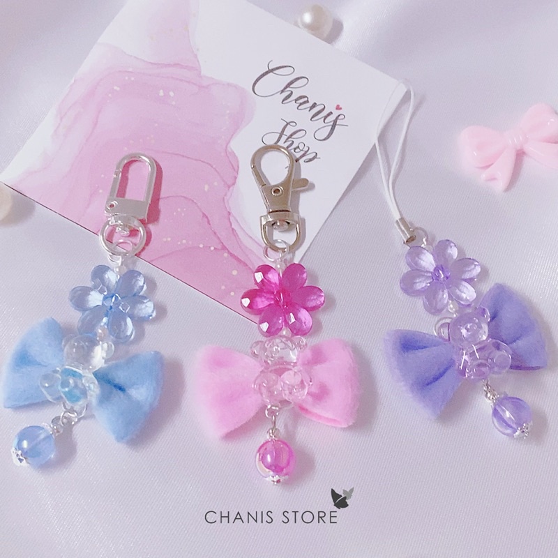 สายคล้องโทศัพท์มือถือน้องหมีน่ารัก-chanis-store