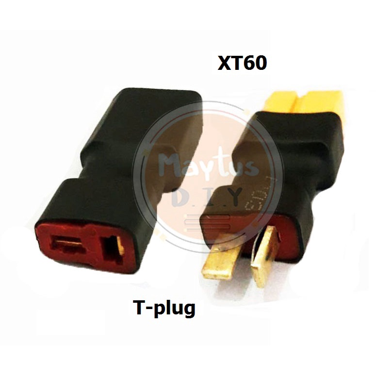 รูปภาพสินค้าแรกของConnector Plug XT60 to Plug T-plug (สำหรับเชื่อมต่อหัวปลั๊ก2แบบ)