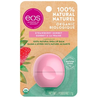 EOS USDA Organic Lip Balm Strawberry Sorbet Lip Care to Moisturize Dry Lips 100% Natural Gluten Free