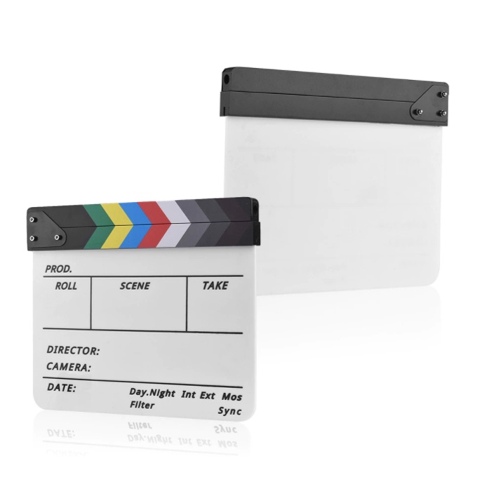 ภาพสินค้าป้าย Slate film สำหรับถ่ายหนัง แบบอคลีลิค เขียนลบได้ ขนาดใหญ่ 29*27cm สองสีให้เลือก กระดานสเลทคัทฉาก จากร้าน okokka บน Shopee ภาพที่ 8