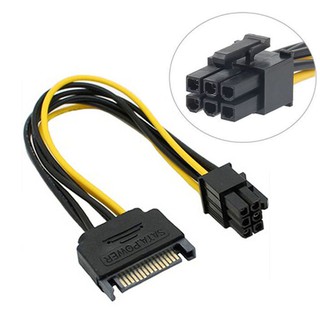 สินค้า Video Card Express Power Supply SATA PCI-E Adapter Cable 15-Pin To 6-Pin